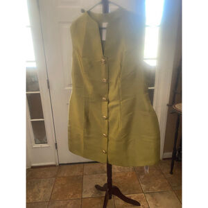 Women's MICAS Olive Button-Front Mini Dress 2X